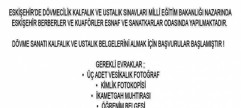 DÖVMECİLİK SINAVLARI KALFALIK/USTALIK BELGESİ BAŞVURU FORMU